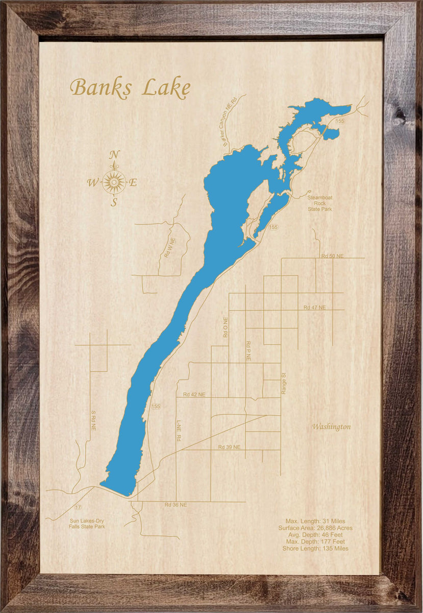 Banks Lake Washington Laser Cut Wood Map Personal Handcrafted Displays BanksLake 088f5f11 0a24 420f Ac21 1200x1200 