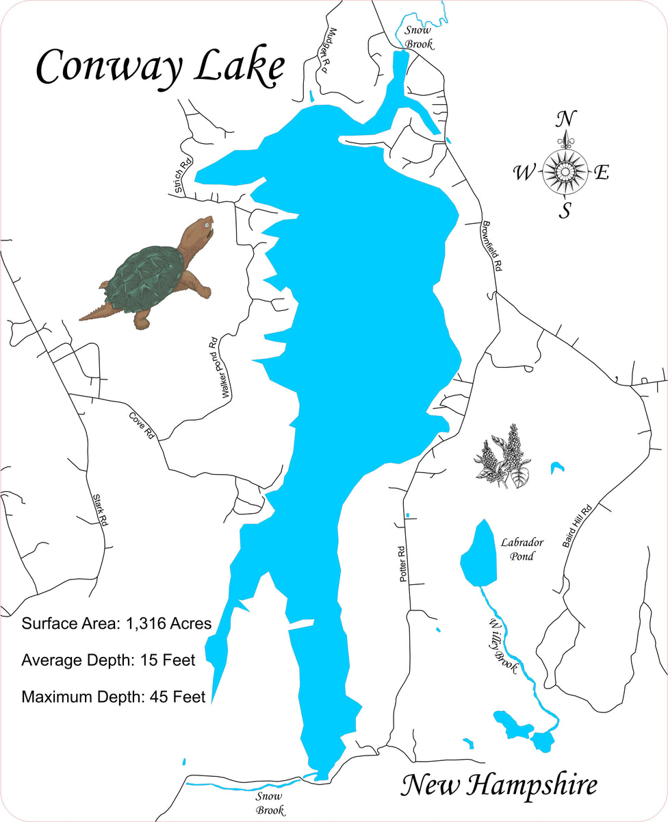 Conway Lake New Hampshire Laser Cut Wood Map Personal Handcrafted 1200x1200 