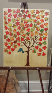 Fall color maple leaf tree guest book