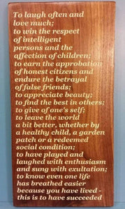 To Have Succeeded Plaque by Ralph Emerson
