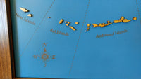 The Aleutian Chain in Alaska - Coastal Map - laser cut wood map