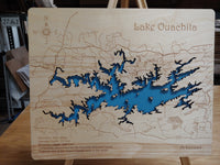 Lake Ouachita, Arkansas - Laser Cut Wood Map