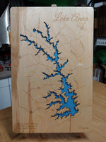 Lake Anna, Virginia - Laser Cut Wood Map