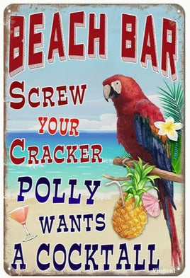 Beach Bar Tin Sign