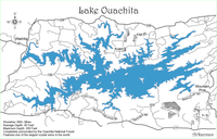 Lake Ouachita, Arkansas - Laser Cut Wood Map