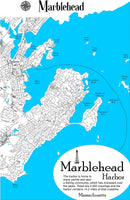 Marblehead Massachusetts Coastal Map - laser cut wood map
