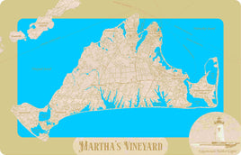 Martha's Vineyard Coastal Map - laser cut wood map