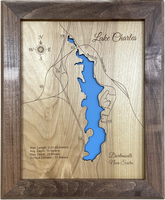 Lake Charles, Nova Scotia  - Laser Engraved Wood Map Overflow Sale Special