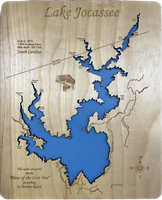 Lake Jocasee, NC & SC - Laser Engraved Wood Map Overflow Sale Special