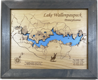 Lake Wallenpaupack, Pennsylvania - Laser Engraved Wood Map Overflow Sale Special