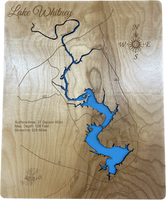 Lake Whitney, Texas - Laser Engraved Wood Map Overflow Sale Special