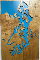 Puget Sound (DIY Frame) - Laser Engraved Wood Map Overflow Sale Special