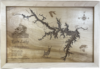 Kerr Lake, Virginia & North Carolina - Laser Engraved Wood Map Overflow Sale Special