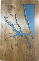 Loxahatchee River - Laser Engraved Wood Map Overflow Sale Special