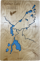 Palmer Lake, Michigan - Laser Engraved Wood Map Overflow Sale Special