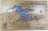 Lake Santeetlah, North Carolina - Laser Engraved Wood Map Overflow Sale Special