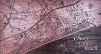 Cherry Grove Beach, South Carolina - Laser Engraved Wood Map Overflow Sale Special