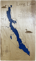 Long Lake, Maine - Laser Engraved Wood Map Overflow Sale Special
