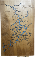 The New River (DIY Frame) - Laser Engraved Wood Map Overflow Sale Special