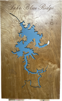 Lake Blue Ridge, Georgia (DIY Frame) - Laser Engraved Wood Map Overflow Sale Special