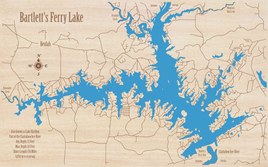 Bartletts Ferry GA/AL - Laser Cut Wood Map