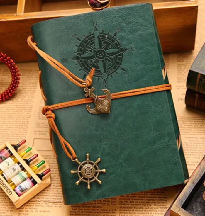 Compass Rose Vintage Style Notebook| Personal Handcrafted Displays