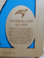 Cumberland Island - laser cut wood map