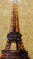 Custom Eiffel Tower Forever Tree Wood Puzzle Guest Book Alternative