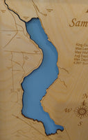 Lake Sammamish, Washington - Laser Cut Wood Map