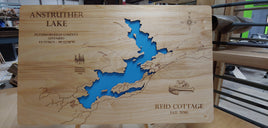 Anstruther Lake, Ontario, Canada- Laser Cut Wood Map