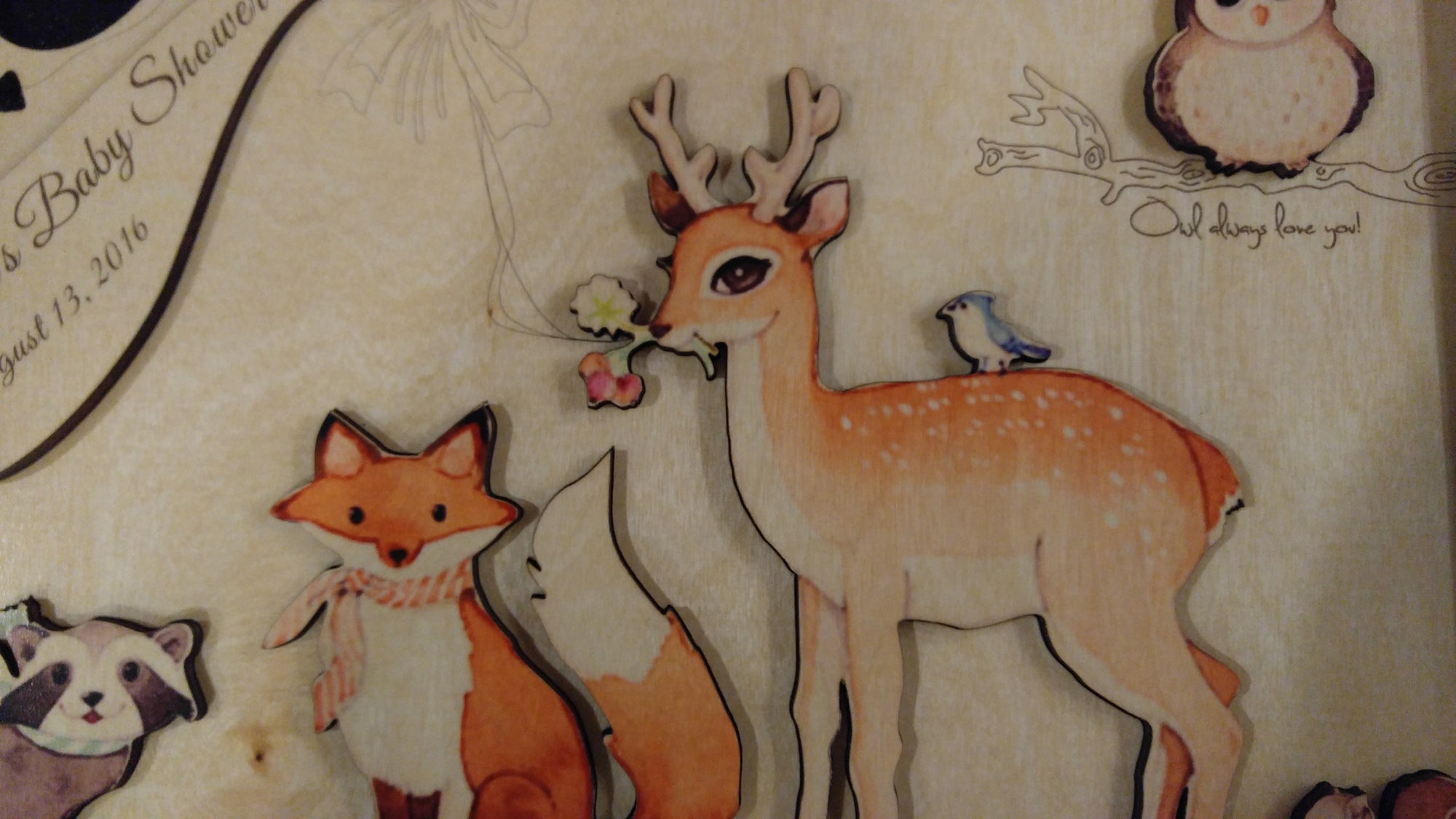 Woodland Animal Baby Shower Guest Book| Personal Handcrafted Displays