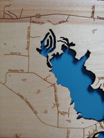Lake Tobesofkee, Georgia - laser cut wood map