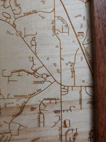Lake Tobesofkee, Georgia - laser cut wood map
