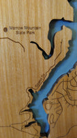 Lake Tillery, North Carolina - Wood Cut Laser Map