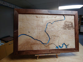 Ohio River - Laser Cut Wood Map