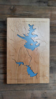 Lake Petit, Georgia - Laser Cut Wood Map