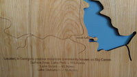 Lake Petit, Georgia - Laser Cut Wood Map