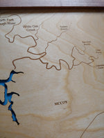 Rough River Lake, Kentucky - laser cut wood map