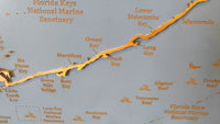 Key West, Florida - laser cut wood map
