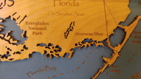 Florida Keys - laser cut wood map