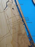 Ormond Beach and Daytona Beach, Florida - laser cut wood map