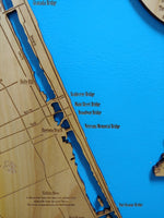 Ormond Beach and Daytona Beach, Florida - laser cut wood map