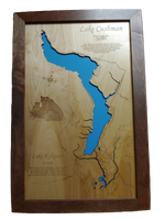 Lake Kokanee, Washington - Laser Cut Wood Map