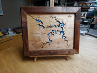 Truman Lake, Missouri - laser cut wood map