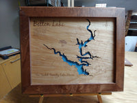 Lake Belton, Texas - Laser Cut Wood Map