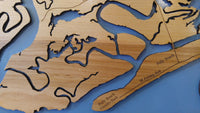 Folly Island, South Carolina - Coastal Map - laser cut wood map