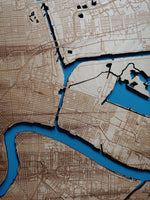 New Orleans, Louisiana Coastal Map - laser cut wood map