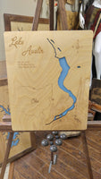 Lake Austin, Ohio - Laser Cut Wood Map