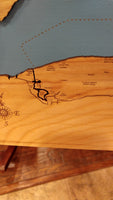 Lake Ontario, New York - Laser Cut Wood Map