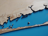 Emerald Isle, North Carolina Coastal Map - laser cut wood map